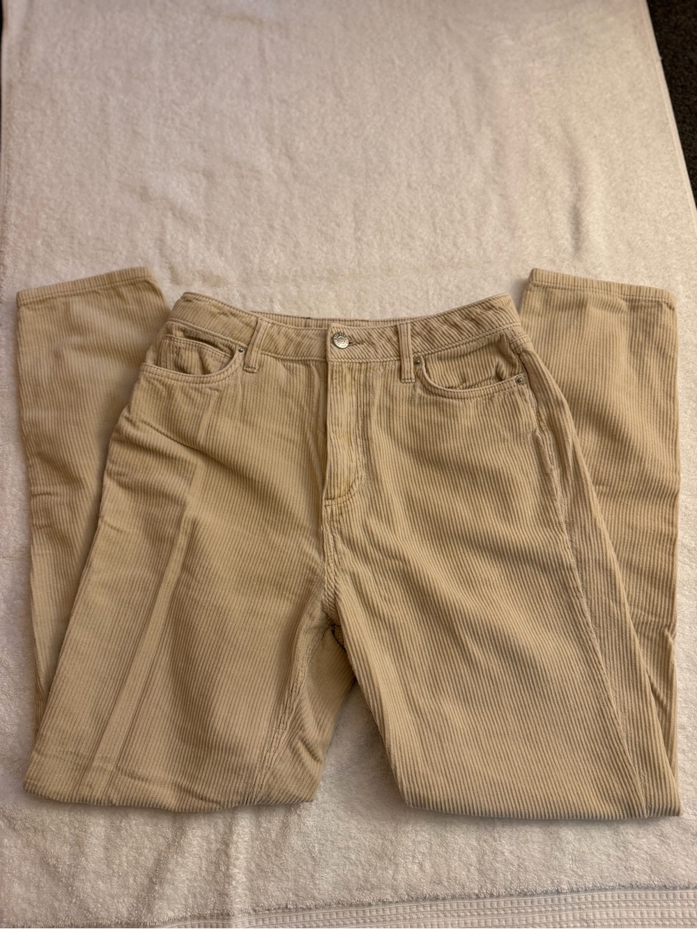 Urban Outfitters Women's Tan Corduroy Straight-Leg Pants